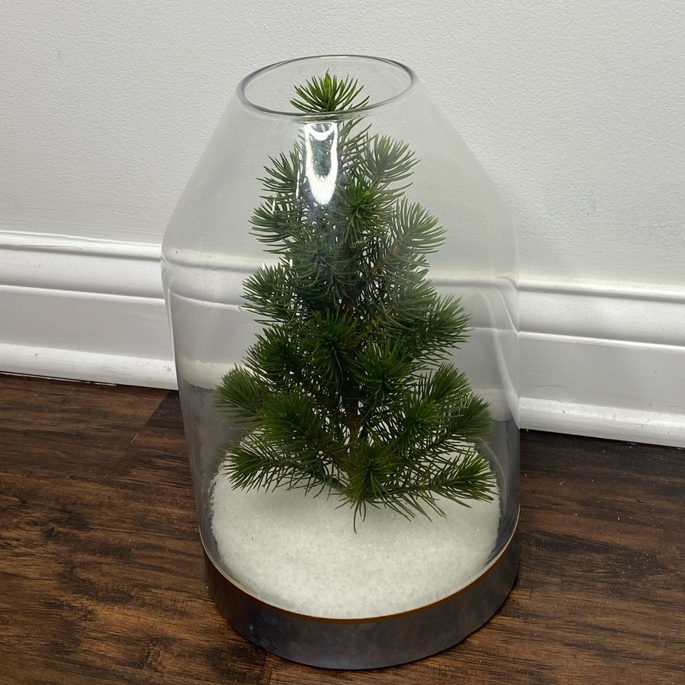 Hearth and Hand tree in clear glass vase